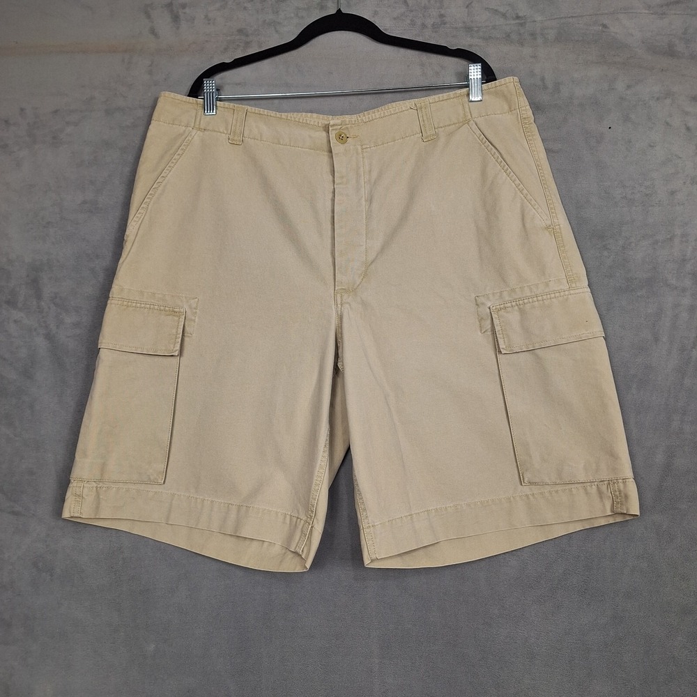 Polo Ralph Lauren Cargo Shorts Mens 38x11 Khaki tan vintage button fly twill